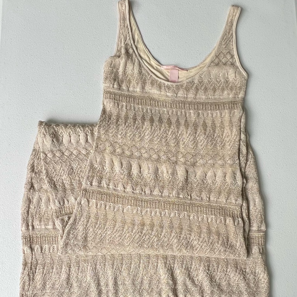 VICTORIAS SECRET Golden Thread Knit Dress Womens XS Maxi NWOT - Picture 11 of 15